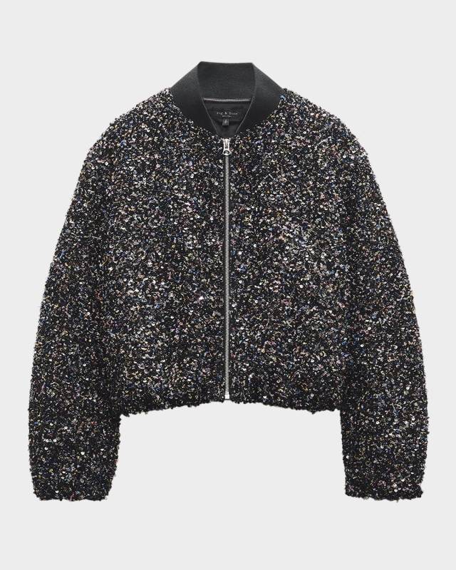 Samira Sequined Bomber Jacket